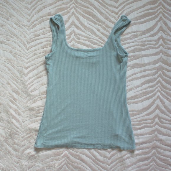 Rachel Zoe | Mint Green Ribbed Tank Top - Picture 1 of 4